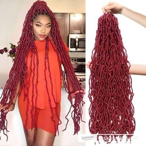 Elegant Red Braided Hair Extensions